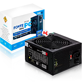 Fonte ATX 500W Para PC Bivolt Manual com Cabo De Alimentação - HDW-0002 6G