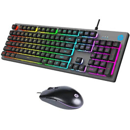 Kit Teclado e Mouse HP, KM300F, RBW, Membrana, 2400 DPI, USB