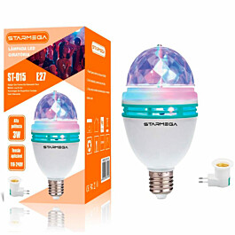 Lampada LED Colorida Giratória com Adaptador de Tomada