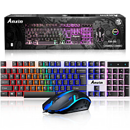 Kit Teclado e Mouse Gamer com Fio USB com LED RGB