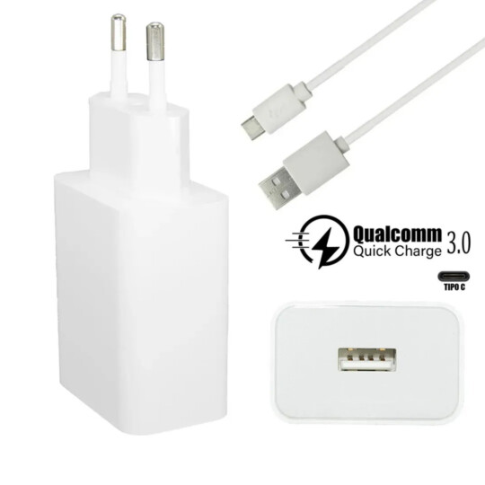 Carregador de Celular Mi Quick Charger 3.0 com cabo Tipo C - MDY-08-EH