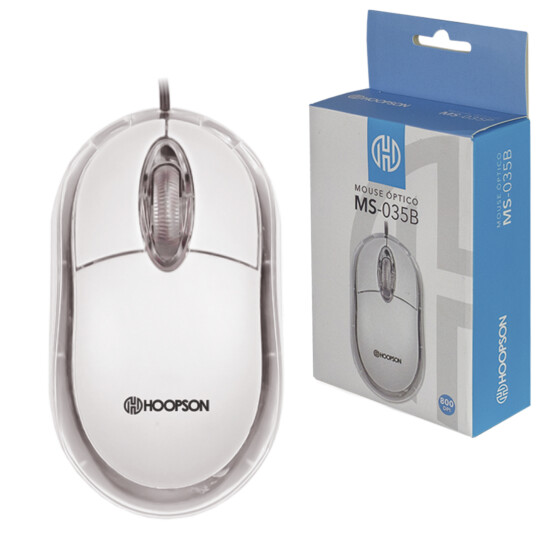 Mouse óptico para Escritório 1200DPI Branco HOOPSON - MS-035B