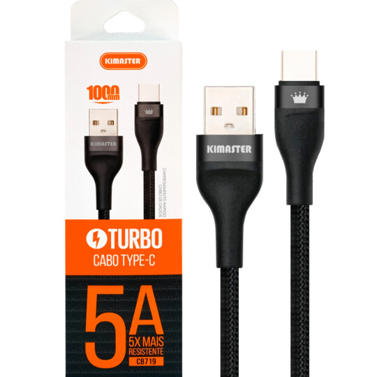 Cabo USB-C Turbo 1M PRETO CB719P