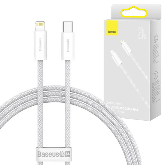 Cabo Tipo-C para Lightning Baseus Dynamic Series 20W 1m Branco