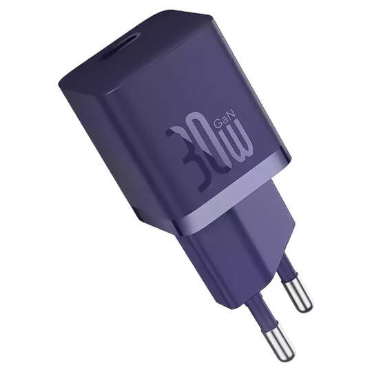 Carregador de Parede Tipo C Baseus GaN5 Fast Charger(mini) 1C 30W Roxo - CCGAN30E5-M