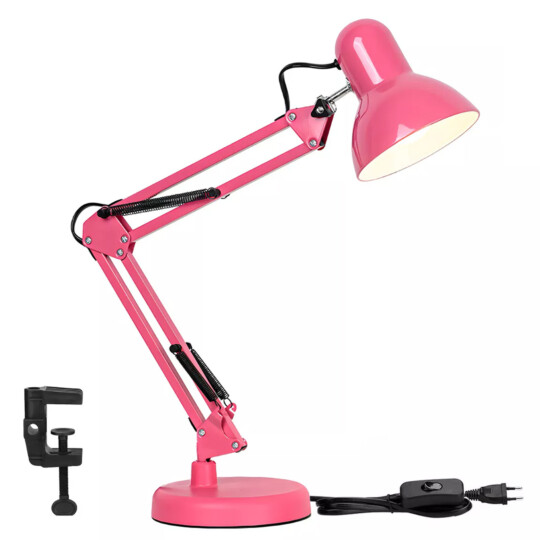 Luminária de Mesa DAPON com braço articulado AT-1002 Rosa