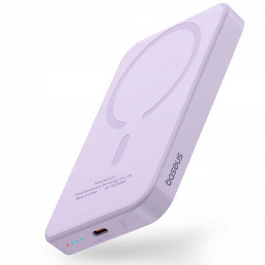 Carregador Magnético Sem Fio Baseus  Mini Air 6000 mAh 20W roxo PPCXM06A