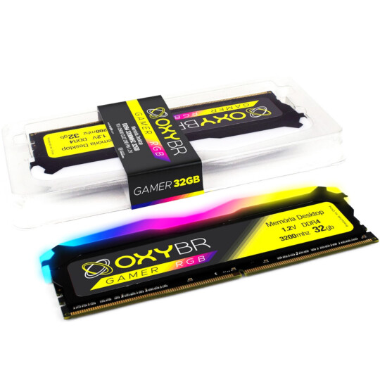 Memória Ram OxyBR Gamer RGB DDR4 32GB 3200MHz - Signa