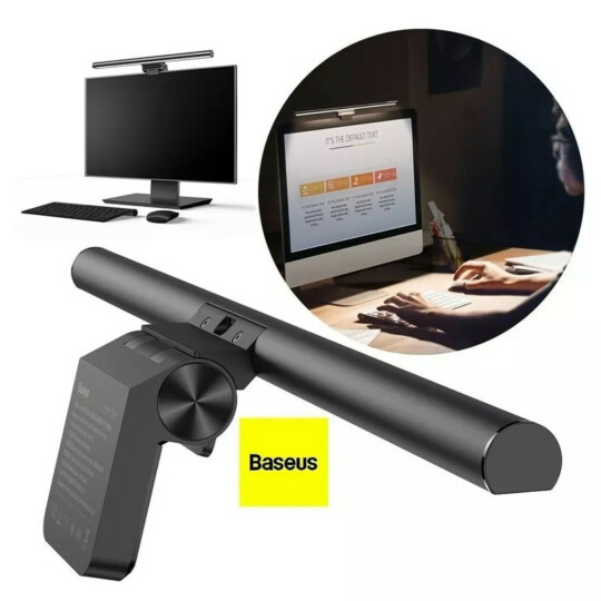 Luminária USB com Dimer para Monitores Baseus i-Work Series Preto