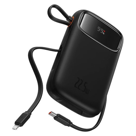 Carregador Portátil Baseus Qpow2 Cabo-Duplo Digital Display 20000mAh 22.5W Preto - PPQD3-20 