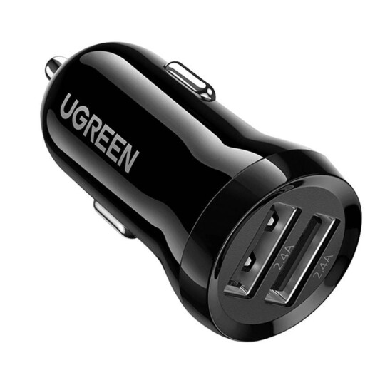 Carregador Veicular Turbo UGREEN 2 USB-A 24W Preto - 50875