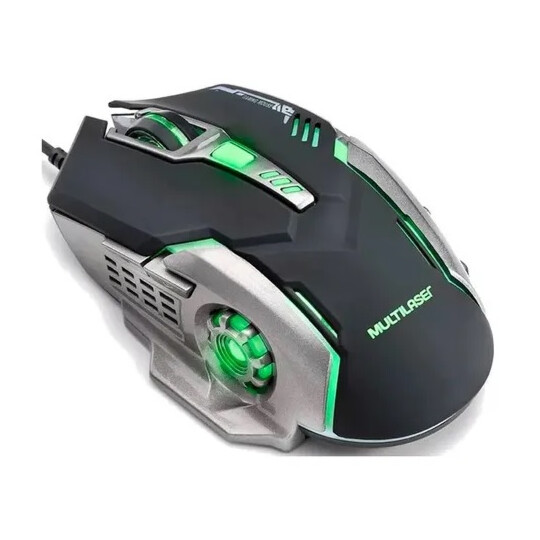 Mouse Gamer 2400dpi 6 Botões Usb Led Grafite/Preto Multilaser - MO269