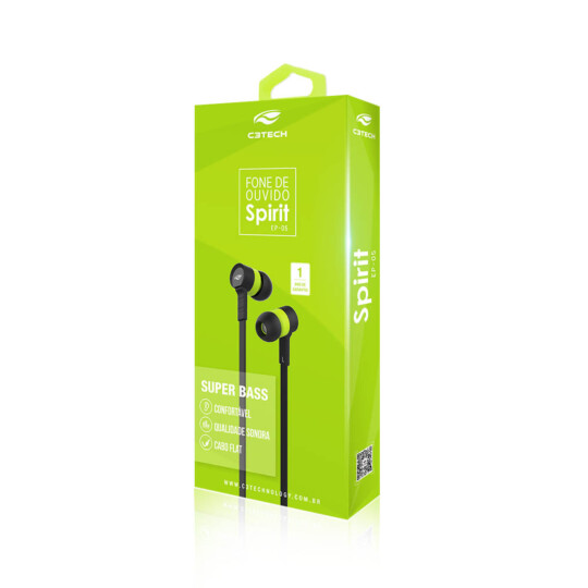 Fone de Ouvido Intra Auricular Spirit C3Tech - EP-05BGN