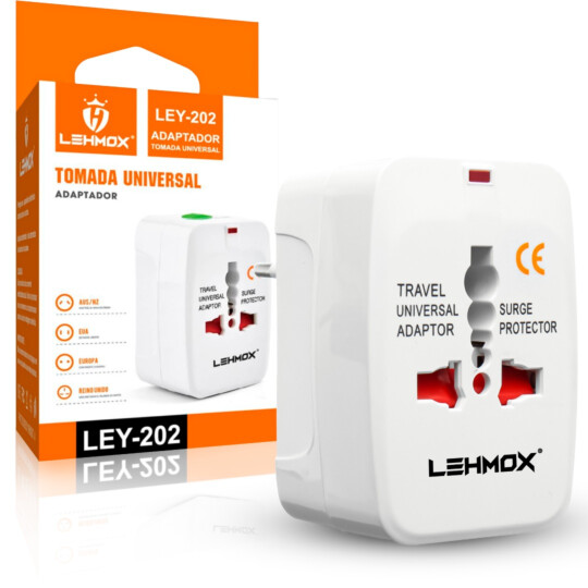 Adaptador de Tomada Universal Padrão Bivolt Lehmox - LEY-202