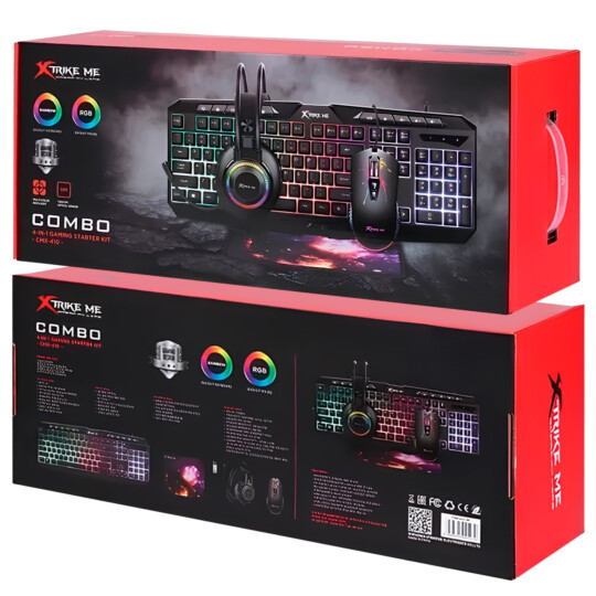 Kit Gamer Teclado Mouse Headset e Mousepad Xtrike-ME CMX-410