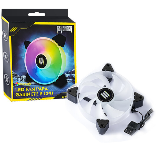 Cooler FAN 120mm com Led RGB REVENGER - G-VR306