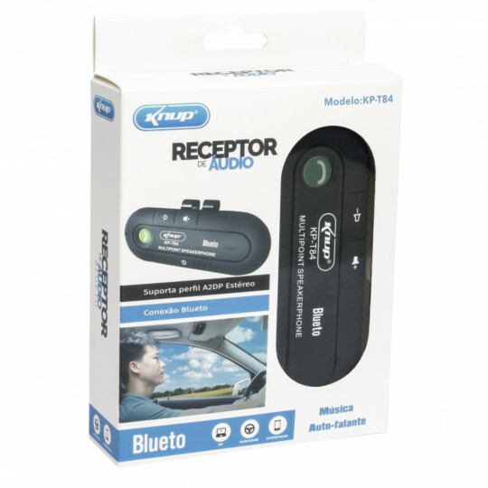 Transmissor Bluetooth Receptor de Áudio Veicular para Atender Ligações - KP-T84