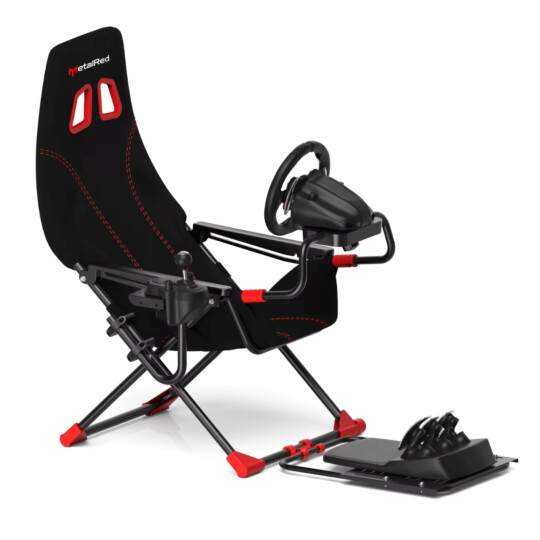 Cockpit Simracing Suporte Para Volante Gamer Simulador METAL RED FX6001