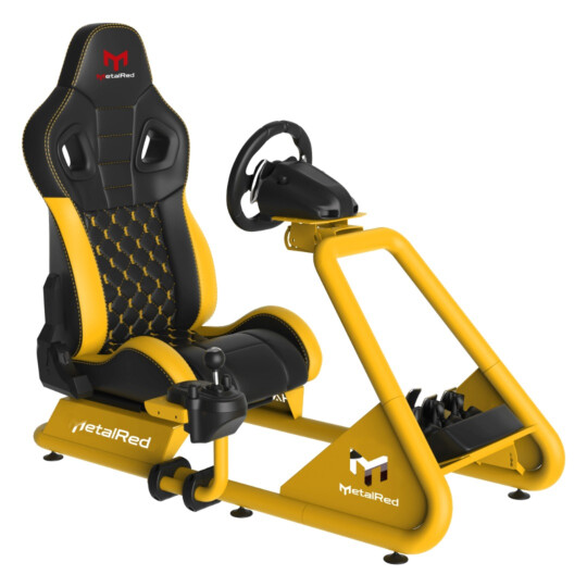 Cockpit Simracing Gamer Retrátil e Ajustável Amarelo METALRED FX6002