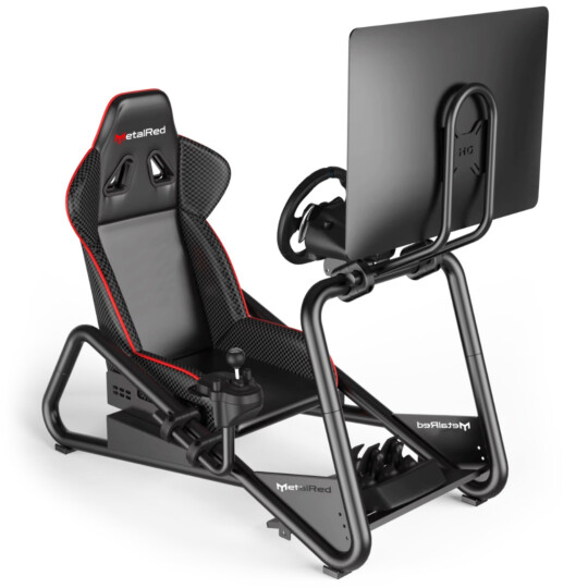 Cockpit Simracing com Suporte para Monitor e Pedal Retrátil Preto METALRED FX6003