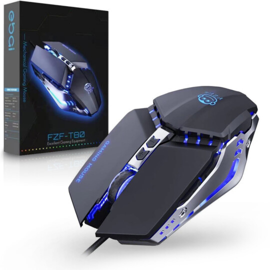 Mouse Gamer Usb Com Led Rgb 3200 Dpi 7 Botões Ebai - FZF-T80