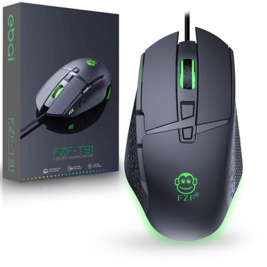 Mouse Gamer USB com Fio 8 Botões e Iluminação Led - FZF-T91