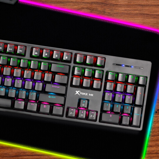 Teclado Mecânico Gamer Switch Azul Led RGB Xtrike Me - GK-918