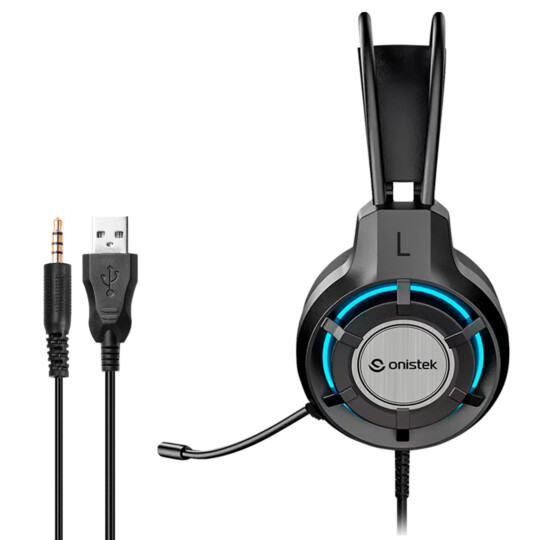 Headset Gamer com Microfone e Iluminação LED P3 ONISTEK - ON-FN637