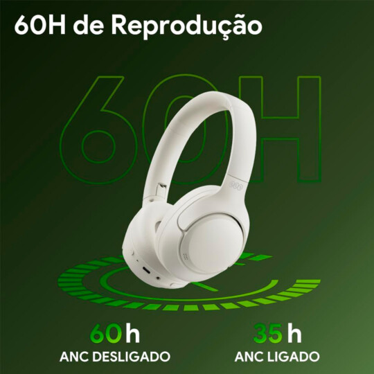 Headset QCY H3 ANC Bluetooth 5.3 Hi-Res Audio Branco - BH23H3A