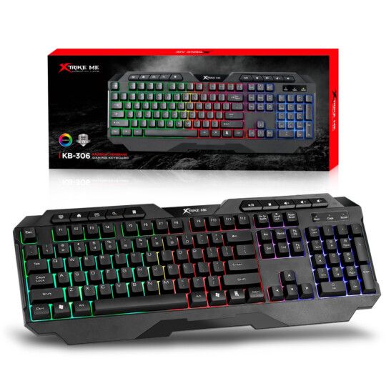 Teclado Gamer Xtrike-ME KB-306 EN Membrana RGB padrão ANSI