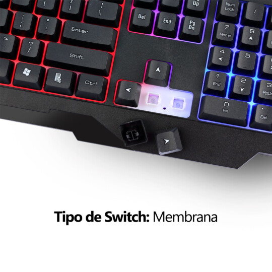 Teclado Gamer Xtrike-ME KB-306 EN Membrana RGB padrão ANSI