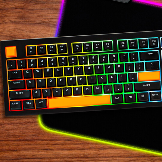 Teclado Gamer Semi Mecânico KB-512BK com RGB USB padrão ANSI