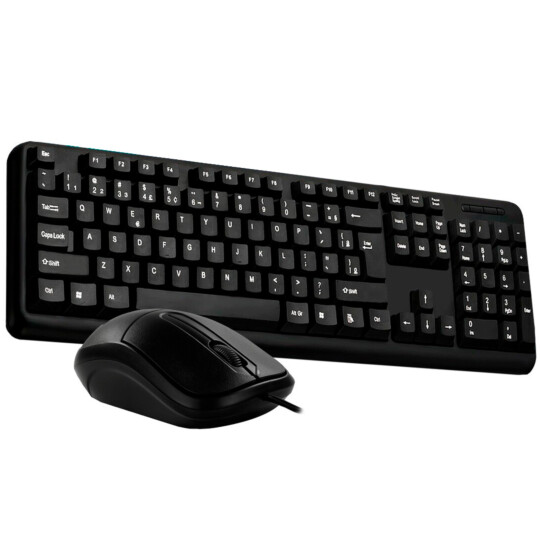 KIT Teclado E Mouse Com Fio USB ANSI PRETO EBAI - FZF-K3185S