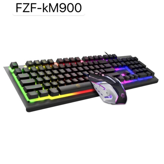 KIT Teclado E Mouse Gamer USB com LED RGB ABNT2 EBAI - KM900