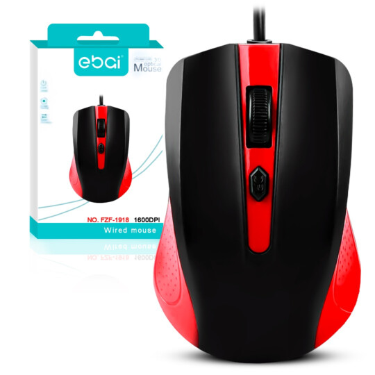 Mouse Com Fio USB Básico EBAI - FZF-1918