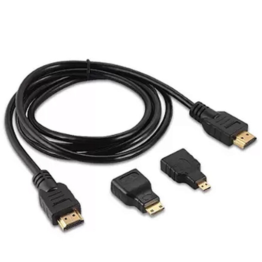 Cabo HDMI 1.5M com Adaptadores Micro HDMI e Mini HDMI ADT 015 - AN225