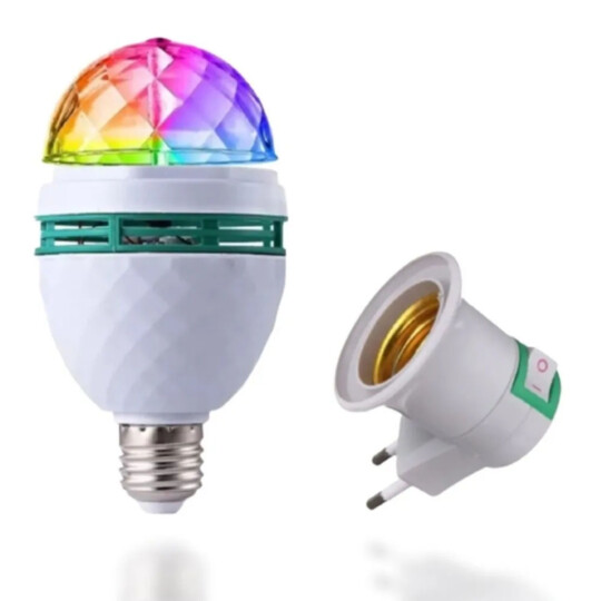 Lâmpada Led Colorida para Festas E27 com Adaptador de Tomada Inova - KV-100