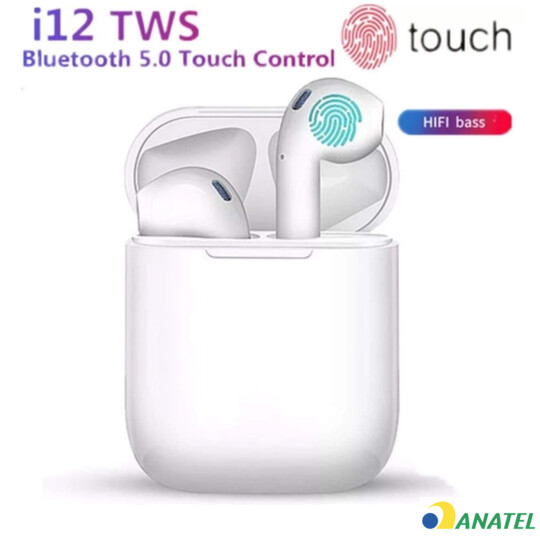 Fone De Ouvido Bluetooth I12 TWS BRANCO LEHMOX - I12