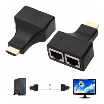 Extensor HDMI Via Cabo de Rede Rj45 até 30 Metros - KP-AD100