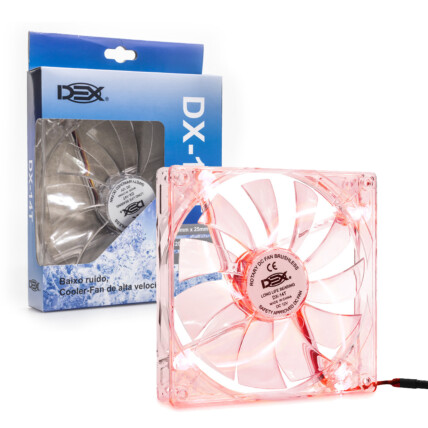 Cooler Fan 140x140 mm Colorido com Led Vermelho Dex - DX-14T VERMELHO