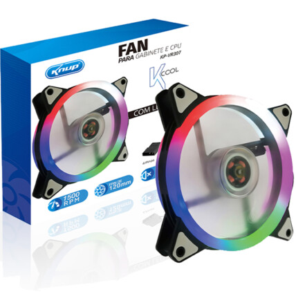 Cooler Fan para Gabinete e CPU 120Mm X 25Mm com Led Knup - KP-VR307