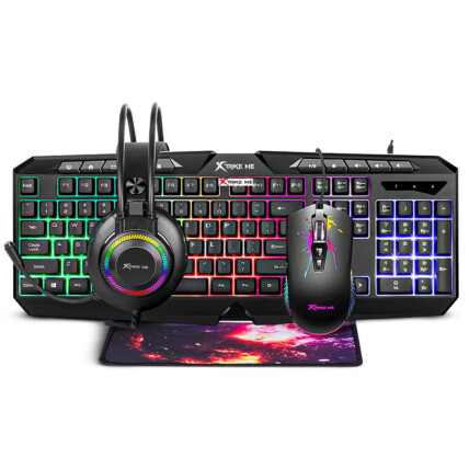 Kit Gamer Teclado Mouse Headset e Mousepad Xtrike-ME CMX-410