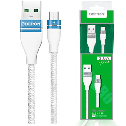 Cabo Carregador V8 x USB 1 Metro para Celular OBERON - OR-CO02/M1