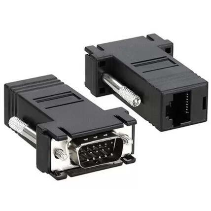 Par Extensores de Cabo VGA via RJ45 até 30 Metros - VGA MACHO X RJ45 Fêmea - KA-1121