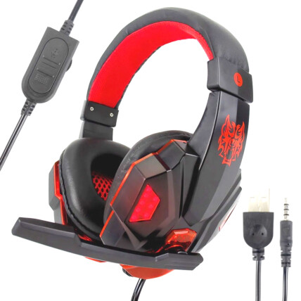 Headset Gamer USB Para PS3 e PS4 com Microfone e LED Exbom - HF-G390P4