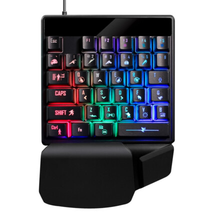 Teclado Gamer Usb Com Led Rgb Single Hand Madset KNUP - KP-TE128