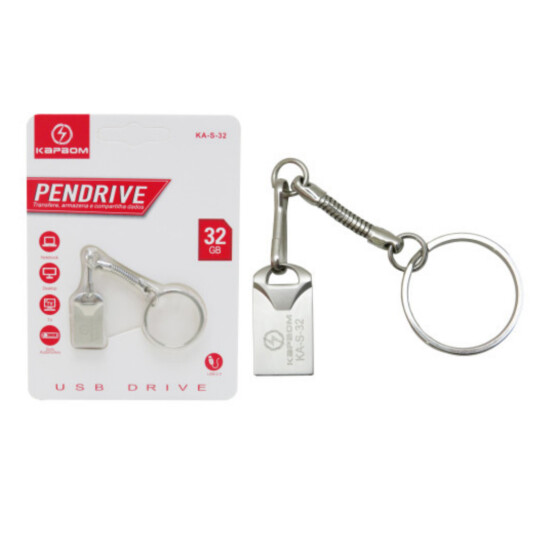 Pen Drive 32GB Usb Mini com Chaveiro Kapbom - KA-S-32