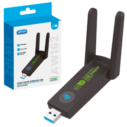 Adaptador Wifi para PC USB 3.0 1300Mbps WIireless 2.4GHz 5GHz KNUP - KP-AW162