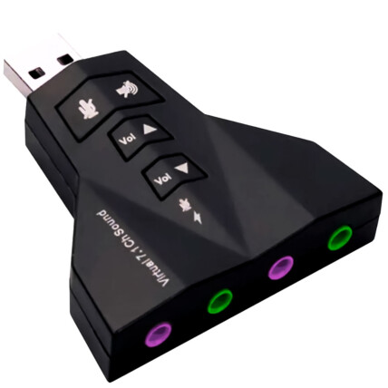 Placa de Som USB 2.0 Adaptador de Fone e Microfone Duplo ADT 019 - AN229