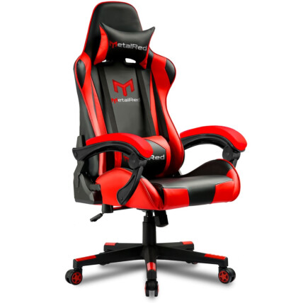 Cadeira Gamer Aurora MetalRed M1 Preta/Vermelha c/ Almofadas